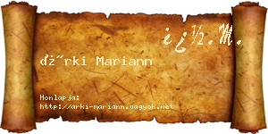 Árki Mariann névjegykártya